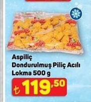 Aspilic Dondurulmuş Piliç Acılı Lokma 500 G