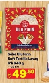 Söke Ulu Fırın Soft Tortilla Lavaş 6'Lı 648 G