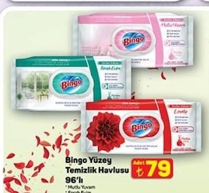 Bingo Yüzey Temizlik Havlusu 96'Lı