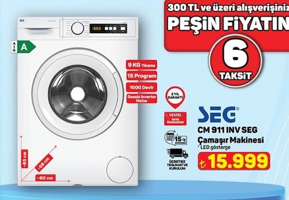 Seg Cm 911 Inv Seg Çamaşır Makinesi