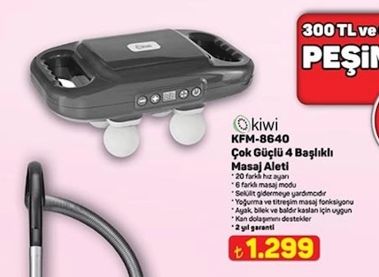 Kiwi Kfm-8640 Çok Güçlü 4 Başlıklı Masaj Aleti
