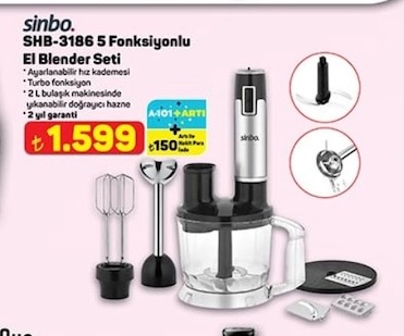 Sinbo Shb-3186 5 Fonksiyonlu El Blender Seti