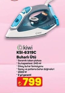 Kiwi Ksi-6319C Buharlı Ütü