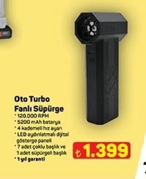 Oto Turbo Fanlı Süpürge