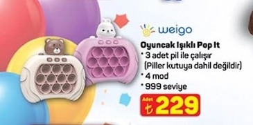 Oyuncak Işıklı Pop It