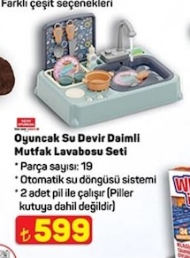 Oyuncak Su Devir Daimli Mutfak Lavabosu Seti