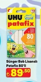 Uhu Sünger Bob Lisanslı Patafix 80'Li