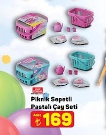 Piknik Sepetli Pastalı Çay Seti