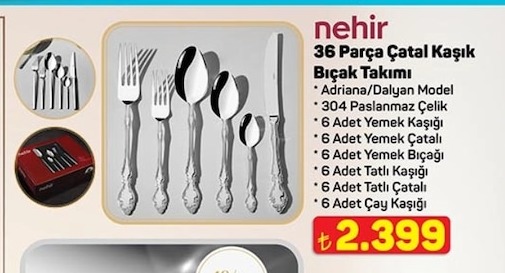 Nehir 36 Parça Çatal Kaşık Bıçak Takımı