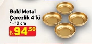 Gold Metal Çerezlik 4'Lü 10 Cm