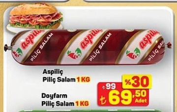 Aspiliç Piliç Salam 1 Kg