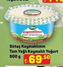 Sütaş Kaymaklımm Tam Yağlı Kaymaklı Yoğurt 500 G