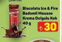 Biscolata Ice & Fire Bademli Mousse Krema Dolgulu Kek 40 G
