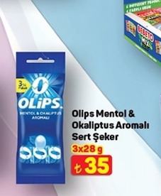 Olips Mentol & Okaliptus Aromalı Sert Şeker 3X28 G