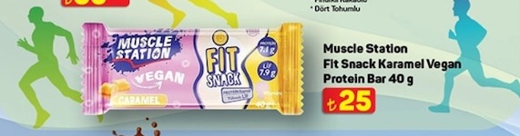 Muscle Station Fit Snack Karamel Vegan Protein Bar 40 G