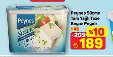Peynes Süzme Tam Yağlı Taze Beyaz Peynir 1 Kg