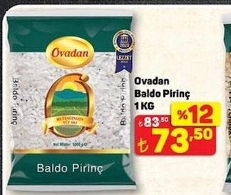Ovadana Baldo Pirinç 1 Kg