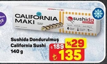 Sushida Dondurulmuş California Sushi 140 G