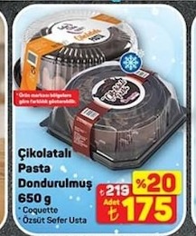 Çikolatalı Pasta Dondurulmuş 650 G