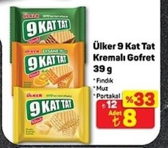 Ülker 9 Kat Tat Kremalı Gofret 39 G