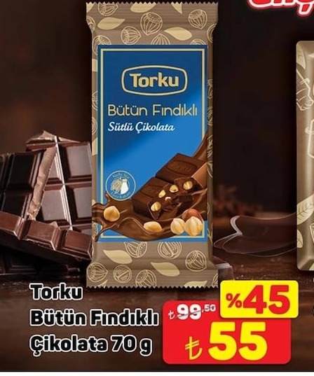 Torku Bütün Fındıklı Çikolata 70 G