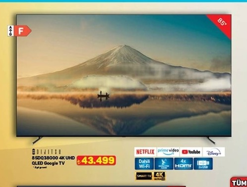 Djiitsu 85D038000 4K Uhd Qled Google Tv