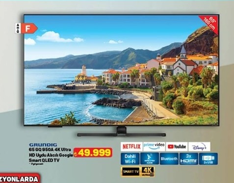 Grundig 65 Gq 950A 4K Ultra Hd Uydulu Akıllı Google Smart Qled Tv