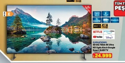 Grundig 50 Gq 750A 4K Ultra Hd Uydu Alıcılı Google Smart Qled Tv