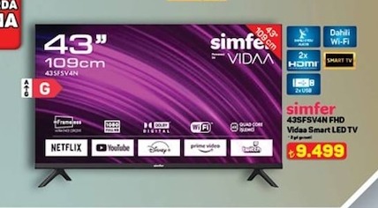 Simfer 43Sfsv4N Fhd Vidaa Smart Led Tv