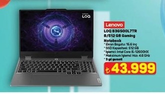Lenovo Loq B8G500L7Tr 8/512 Gb Gaming Notebook