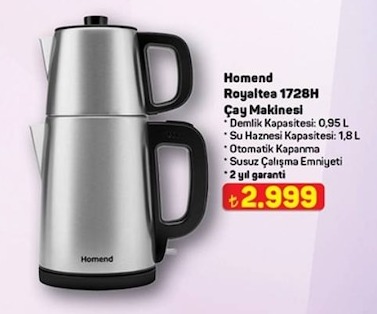 Homend Royaltea 1728H Çay Makinesi