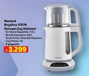 Homend Royaltea 1757H Konuşan Çay Makinesi