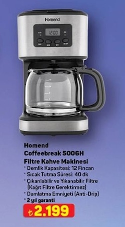 Homend Coffeebreak 5006H Filtre Kahve Makinesi