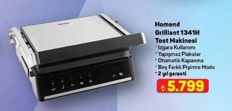 Homend Grilliant 1341H Tost Makinesi