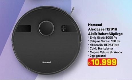 Homend Alex Laser 1291H Akıllı Robot Süpürge