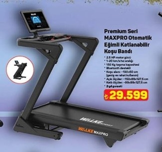 Walke Maxpro Premium Seri Otomatik Eğimli Katlanabilir Koşu Bandı