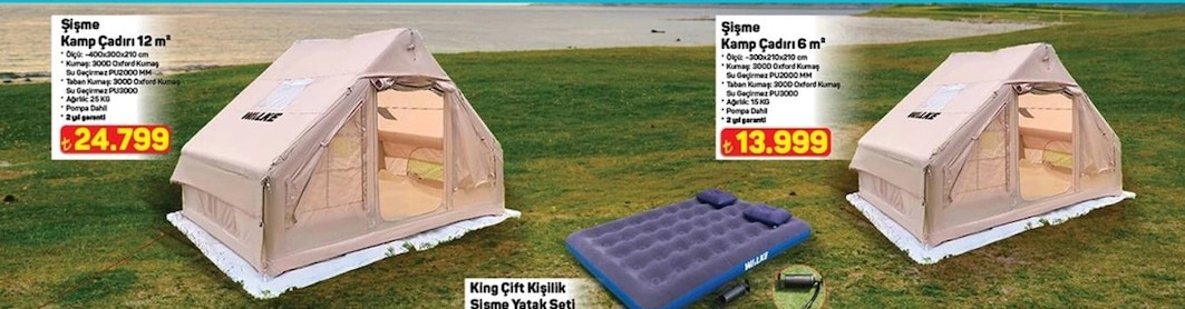 Şişme Kamp Çadırı 12 M²