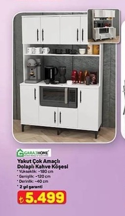 Yakut Çok Amaçlı Dolaplı Kahve Köşesi