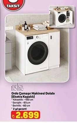 Arles Home Ordo Çamaşır Makinesi Dolabı (Ekstra Kapaklı)