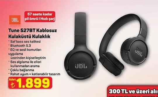 Jbl Tune 527Bt Kablosuz Kulaküstü Kulaklık