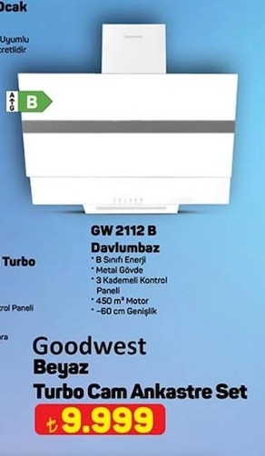 Goodwest Beyaz Turbo Cam Ankastre Set