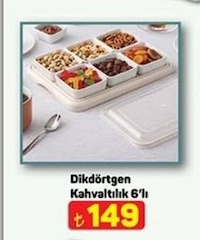 Dikdörtgen Kahvaltılık 6'Lı