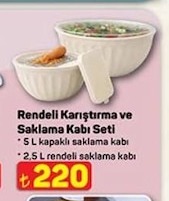 Rendeli Karıştırma Ve Saklama Kabı Seti