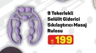 9 Tekerlekli Selülit Giderici Sıkılaştırıcı Masaj Rulosu