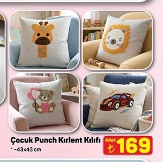 Çocuk Punch Kırlent Kılıfı