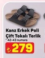 Kanz Erkek Poli Çift Tokalı Terlik