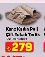 Kanz Kadın Poli Çift Tokalı Terlik