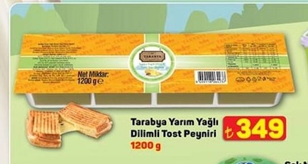 Tarabya Yarım Yağlı Dilimli Tost Peyniri 1200 G