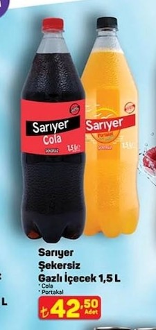 Sarıyer Şekersiz Gazlı İçecek 1.5 L