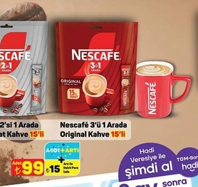 Nescafe 3'Ü 1 Arada Original Kahve 15'Li
